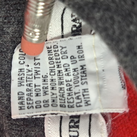 Vintage 89s Lauren Alexandra red & gray collar casual oversized med sweater - Picture 7 of 7